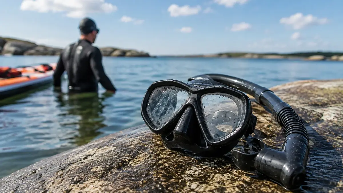 Dykkermaske med snorkel: rolig feriestart