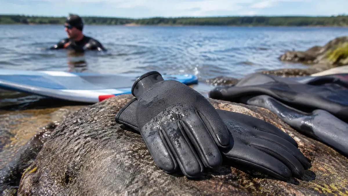 Grafisk motiv til guiden om neopren handsker i 2 til 5 mm til vinterbadning og koldt vand